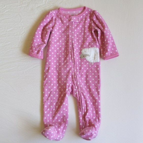 simple joys purple fleece zipper footie sleeper pajamas 6-9 months baby girl - Picture 1 of 7